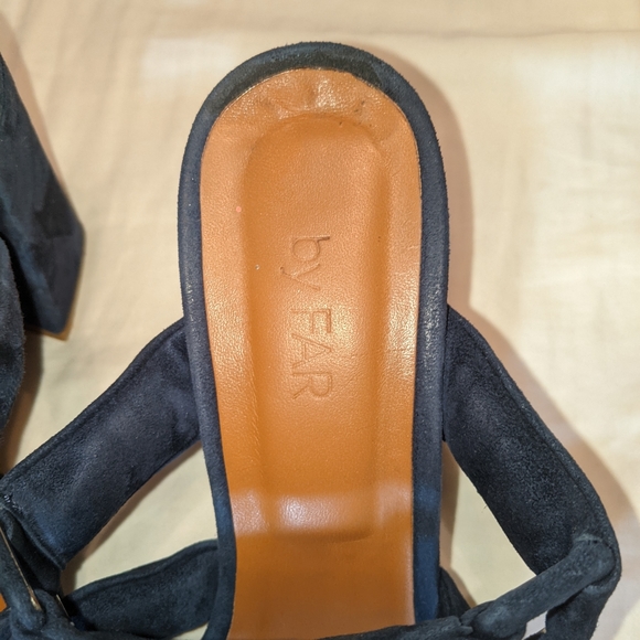 By Far Navy Suede Sandals - Picture 2 of 12